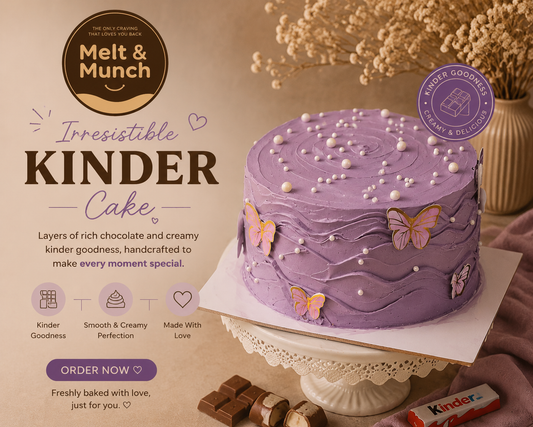 Purple Kinder Chocolate Cake